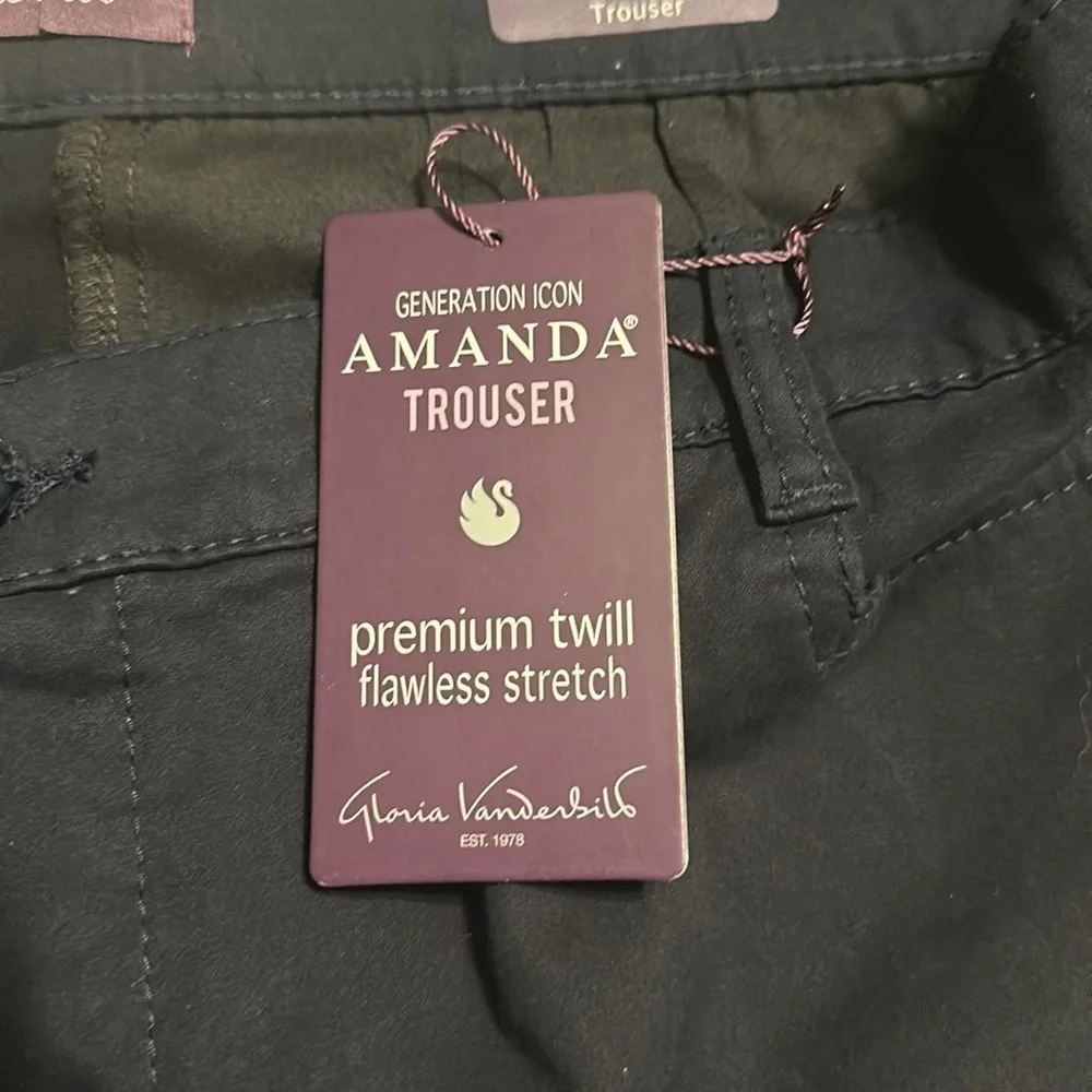 Gloria Vanderbilt Amanda Trouser Straight Leg Classic Rise Size 16W Short NWT